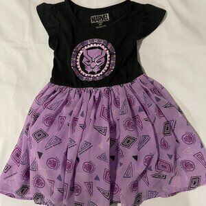Black Panther Girls Dress Size 4T Black Purple Superhero Wakanda Forever!